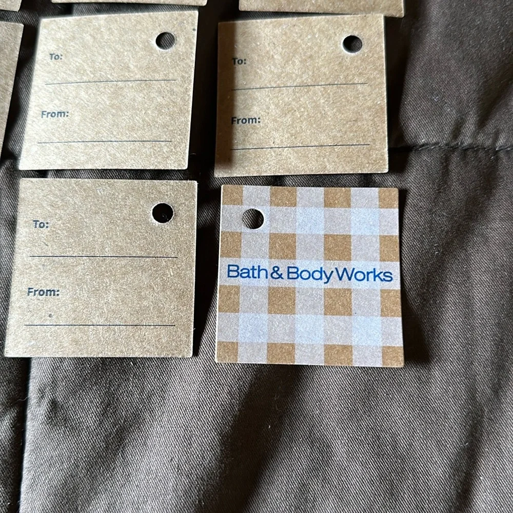 Bath & Body Works Small Cardboard Gingham Gift Tags